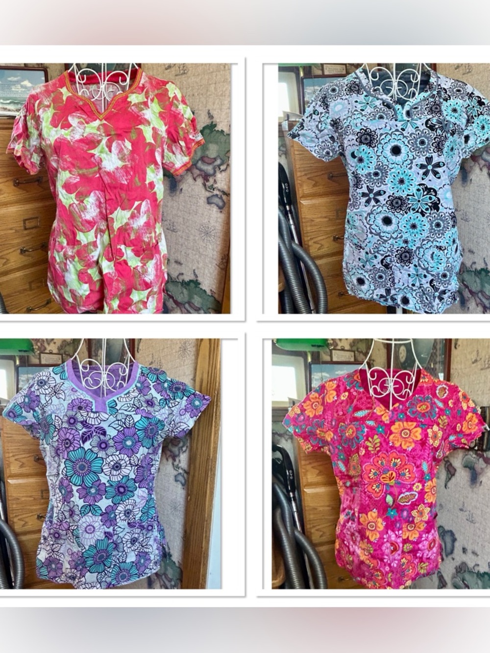 (4) Med Couture Scrub Tops